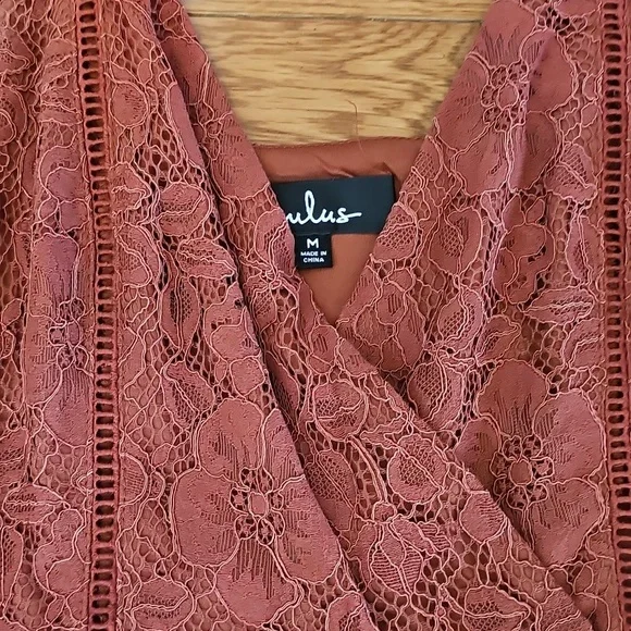 Sweet Like Candy Light Brown Lace Ruffle Mini Dress - Picture 5 of 6